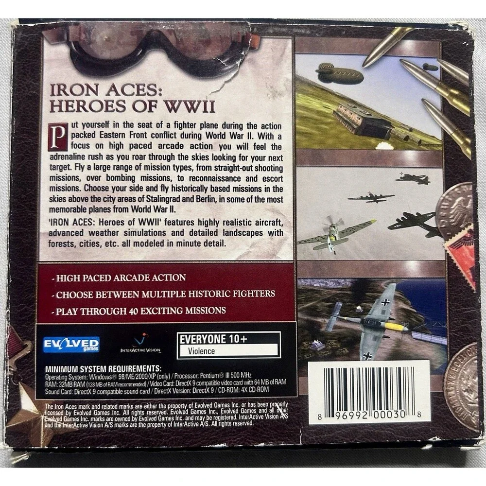 Iron Aces Heroes Of WWII Evolved Games PC Video Game. Pre-Owned.